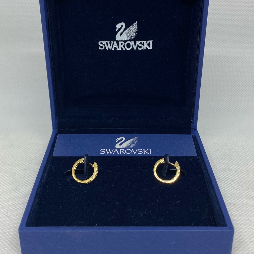 Swarovski Gold Crystal Earrings COA